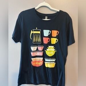 Vintage Pyrex Design T Shirt Black Size Xxl